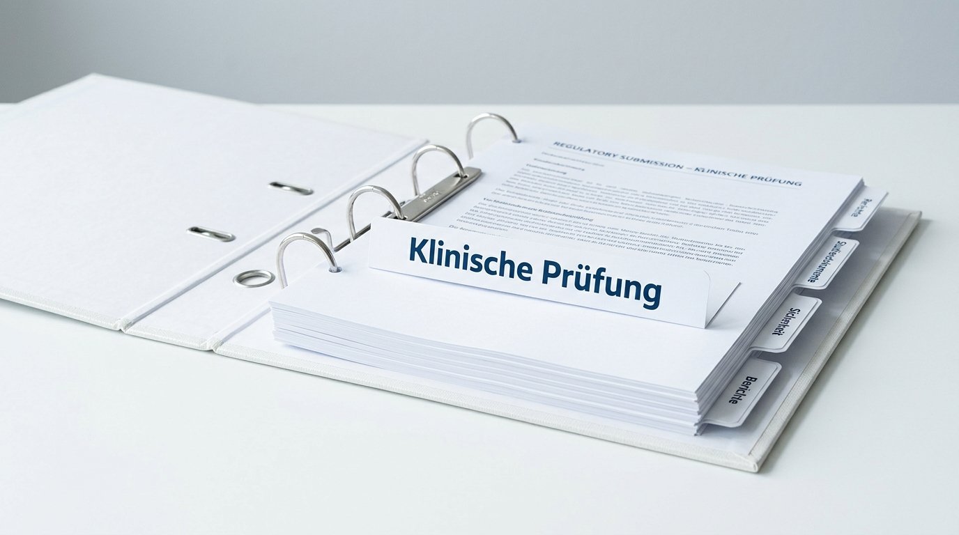 Geöffneter Regulierungsordner mit CTIS-Einreichungsreitern auf weißer Fläche