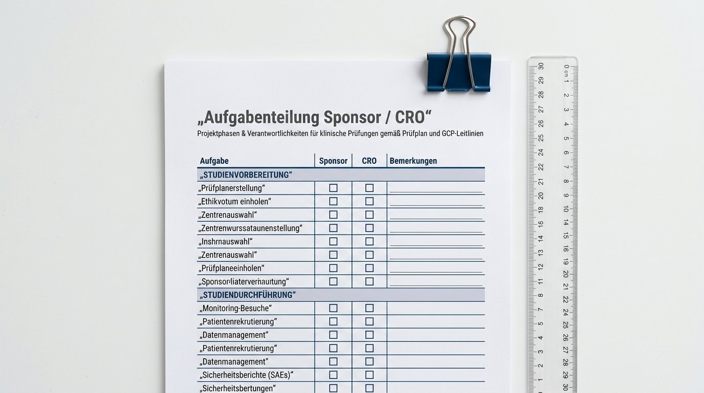 Checkliste Aufgabenteilung Sponsor und CRO – Praxisempfehlungen für den CRO-Einsatz in klinischen Prüfungen